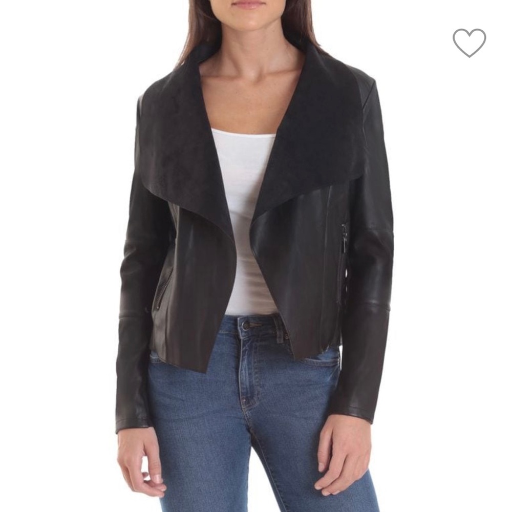 Bagatelle open front faux leather jacket